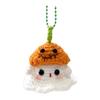 Halloween Crochet Ghost Ornament Cute Handmade Knitted Frog/Cat/Spider/Strawberry Ghost Hanging Decoration for Car Rearview Mirror Bag Charm