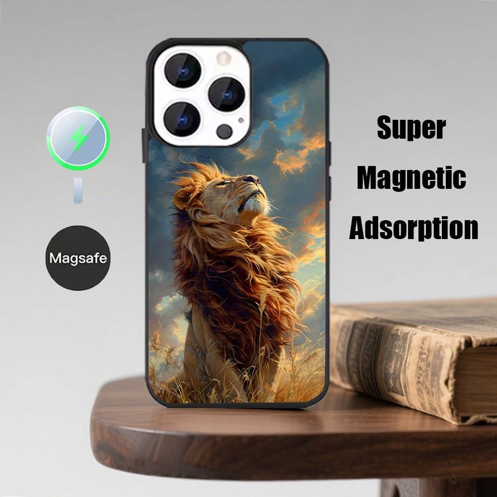 Animal Cover Tiger Lion Phone Case  For iPhone 17,16,15,14,13,12,11,Pro,Max,Plus,Mini,Magsafe,Magnetic Wireless Charging Case