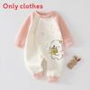Baby Warm Fleece Baby Romper With Cartoon Animals Print Design For Winter And Autumn Newborns Baby Clothes