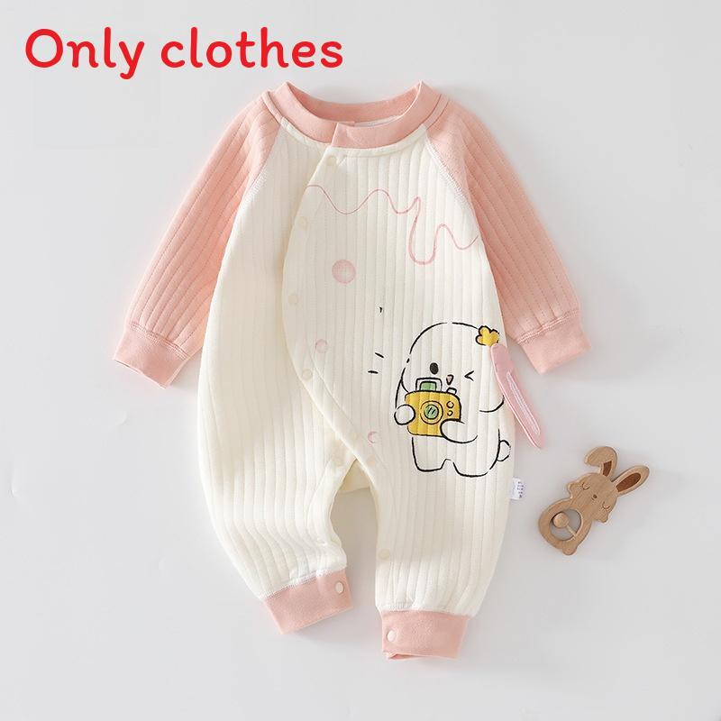 Baby Warm Fleece Baby Romper With Cartoon Animals Print Design For Winter And Autumn Newborns Baby Clothes