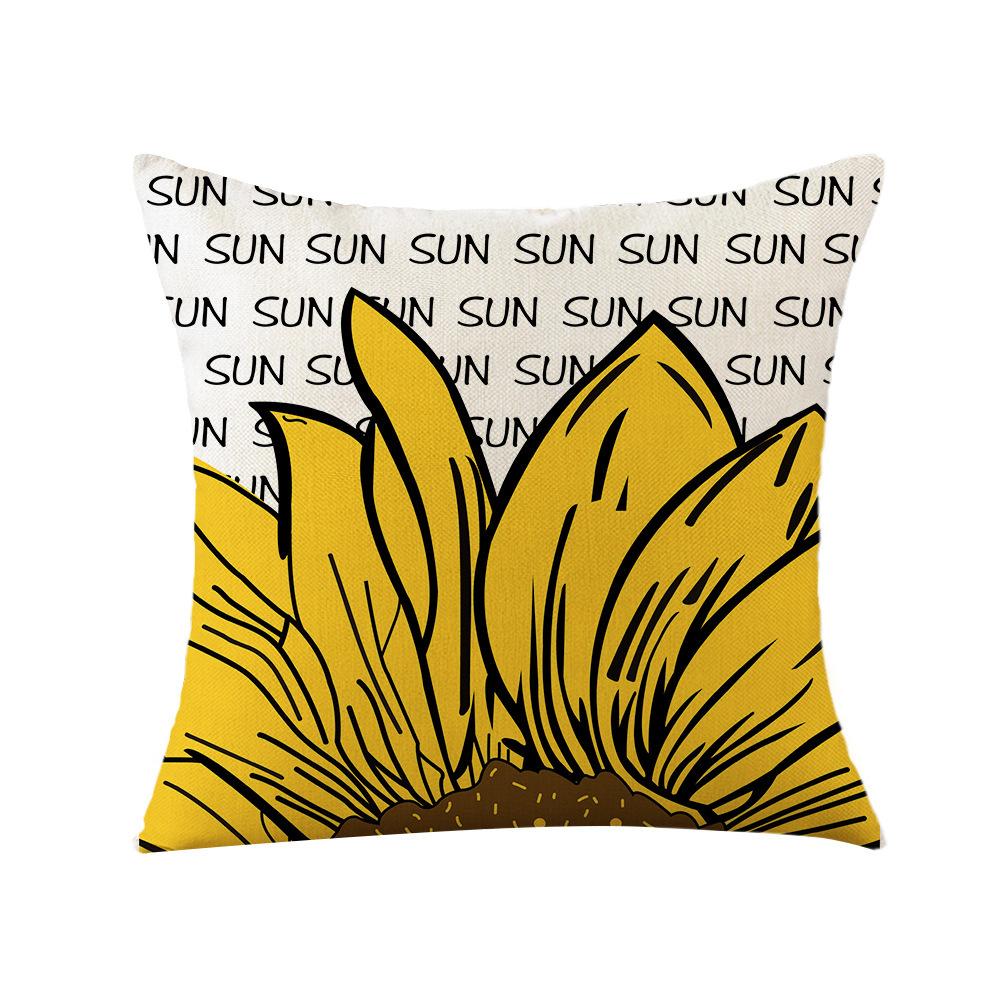 Pillow Cover Sunflower Cartoon Bee Home Decoration Cushion Cover Nordic Style Sofa Pillow Cover