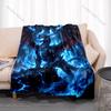 Dreadlocked Singer Guitar Onstage Monochrome Print Blanket Flannel Material Soft Warm for All Seasons Home Camping Picnics RV