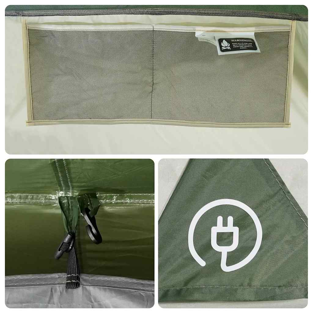 Tunnel Tent for 5 Persons Green Waterproof