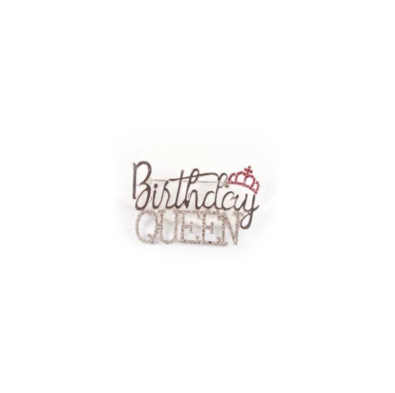 Elegant Queen Crown Brooch Pins Sparkling Rhinestone Lapel Pin Birthday Party Celebrations Women's Fashion Accessories