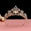 Vintage Baroque Crown Antique Bronze Princess Rhinestone Tiara  Birthday Head Jewelry