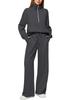 2025 Women's Oversized Half-Zip Sweatshirt and Wide-Leg Pants Set for Autumn/Winter