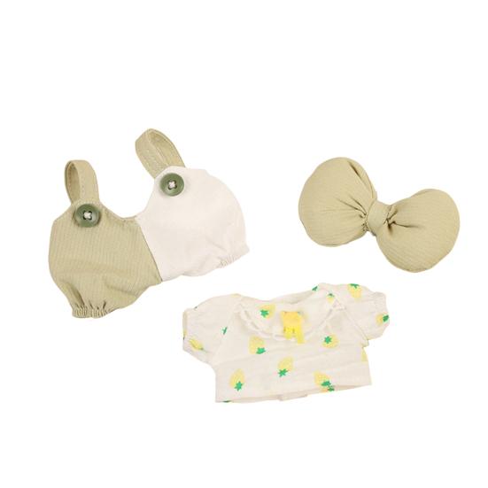 

Одежда для кукол 17 см Набор из 3 предметов Наряд Labu-bu с аксессуарами Топ Брюки Головной убор Набор для переодевания куклы для игры и демонстрации зелёный