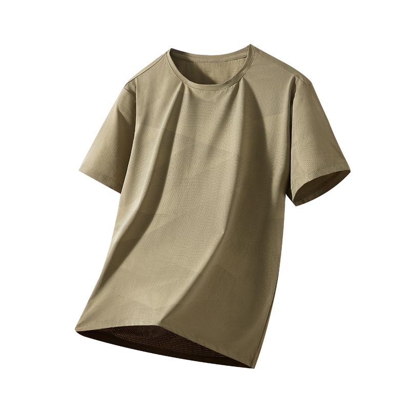 Ice Silk T-shirt Men's Ice Silk Large Size Round Neck T-shirt Men's Casual Sports T-shirt Cool Feeling Men's Plus Size