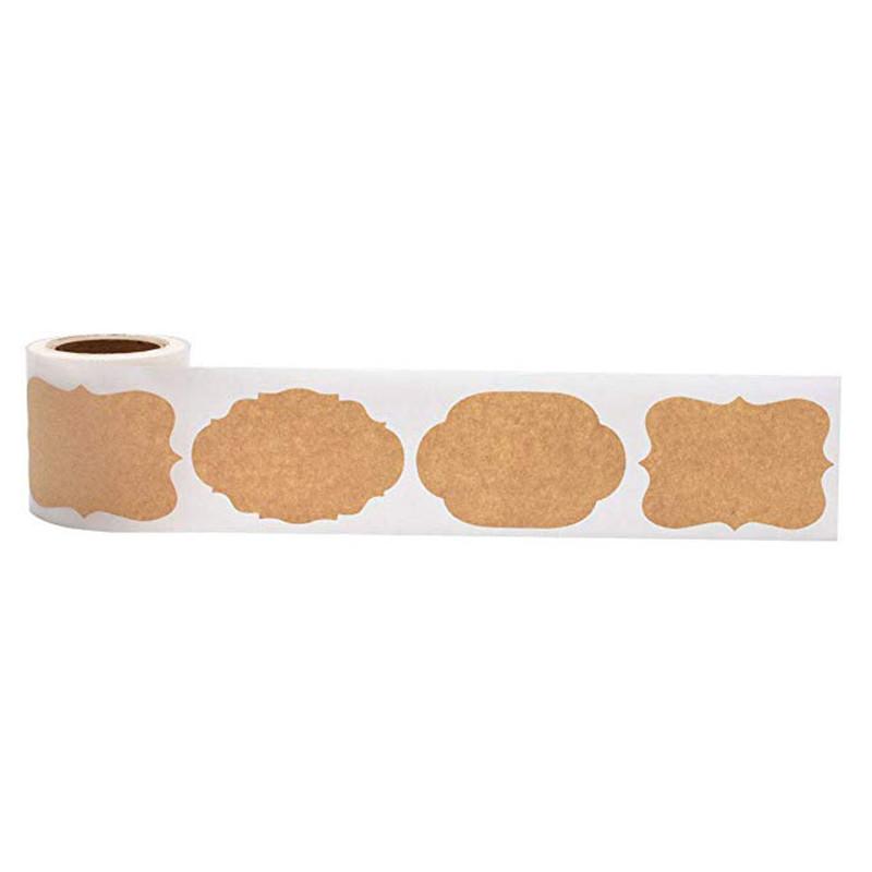 250Pcs Kraft Stickers Paper Labels Blank Christmas Gift For Jar Candle Glass Bottle Office Classification Stationery Sticker