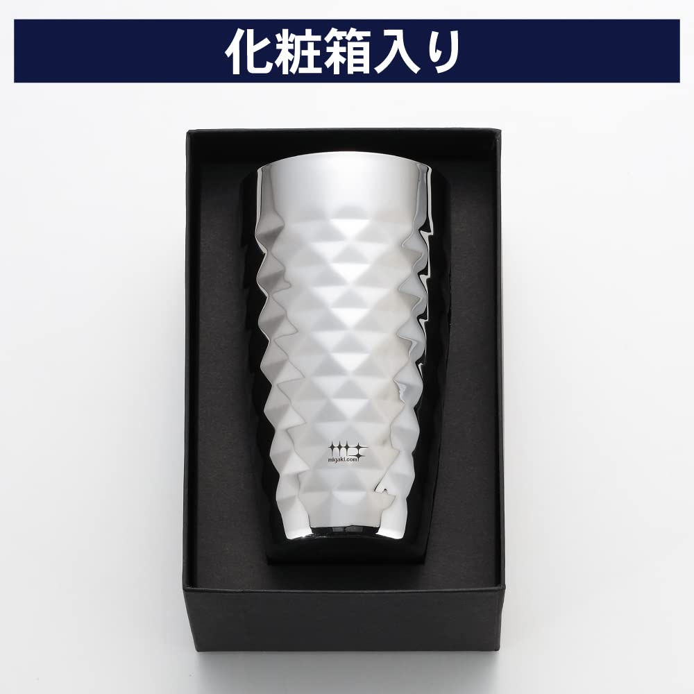 Yoshikawa Beer Double Diamond Tumbler 1 Polishing YJ2718 Tumbler, 370ml, (Gold-Plated Interior), Piece, Syndicate,