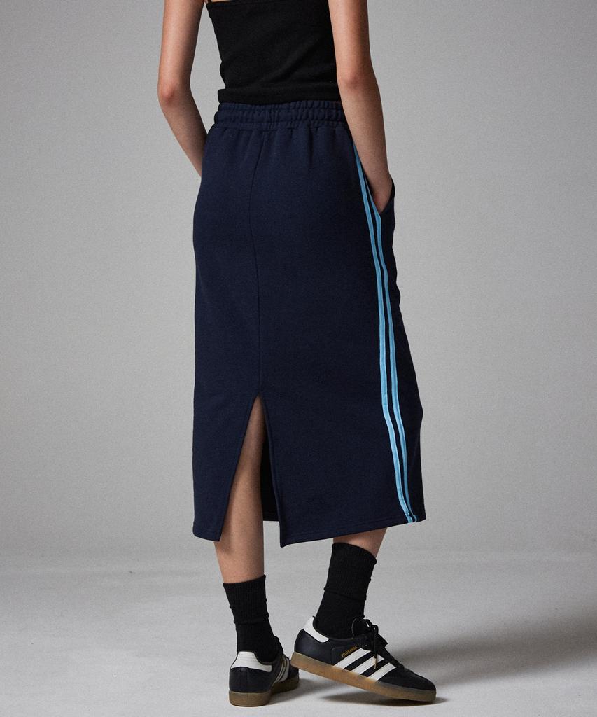 Awesome Studio Line Color Block Sweat Long Skirt Dark Navy