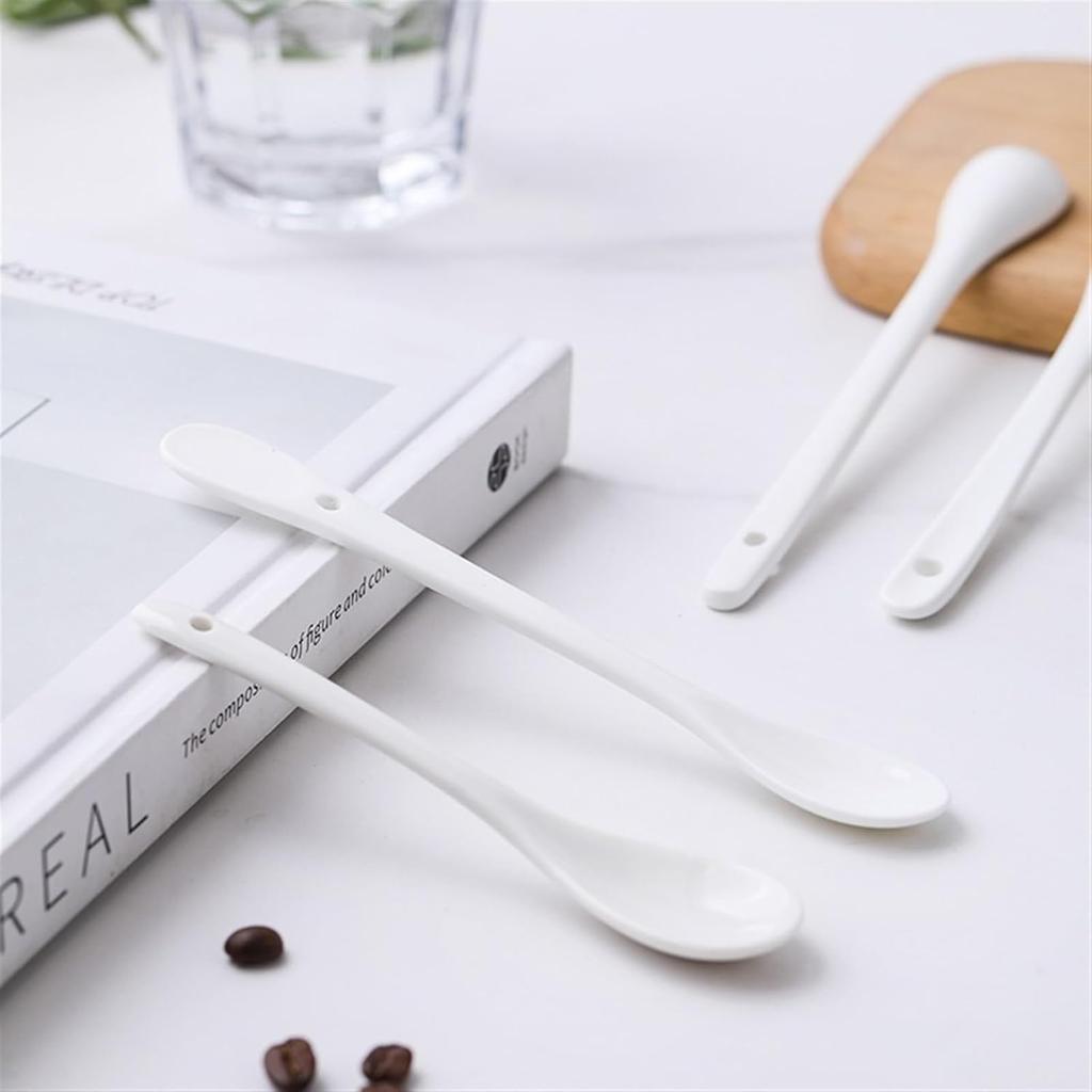 Spoons White Porcelain Tea Spoon, Espresso Spoons, Ceramic Spoons, Ceramic Teaspoon, Ceramic Spoons Small, Spoon for Tea, Tea Spoon for Loose Tea,
