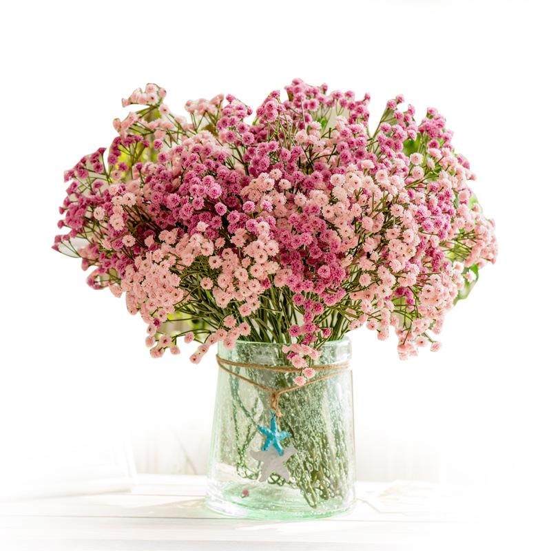 Silk Gypsophila Bouquet: Artificial Floral Arrangement for Living Room or Dining Table Decor