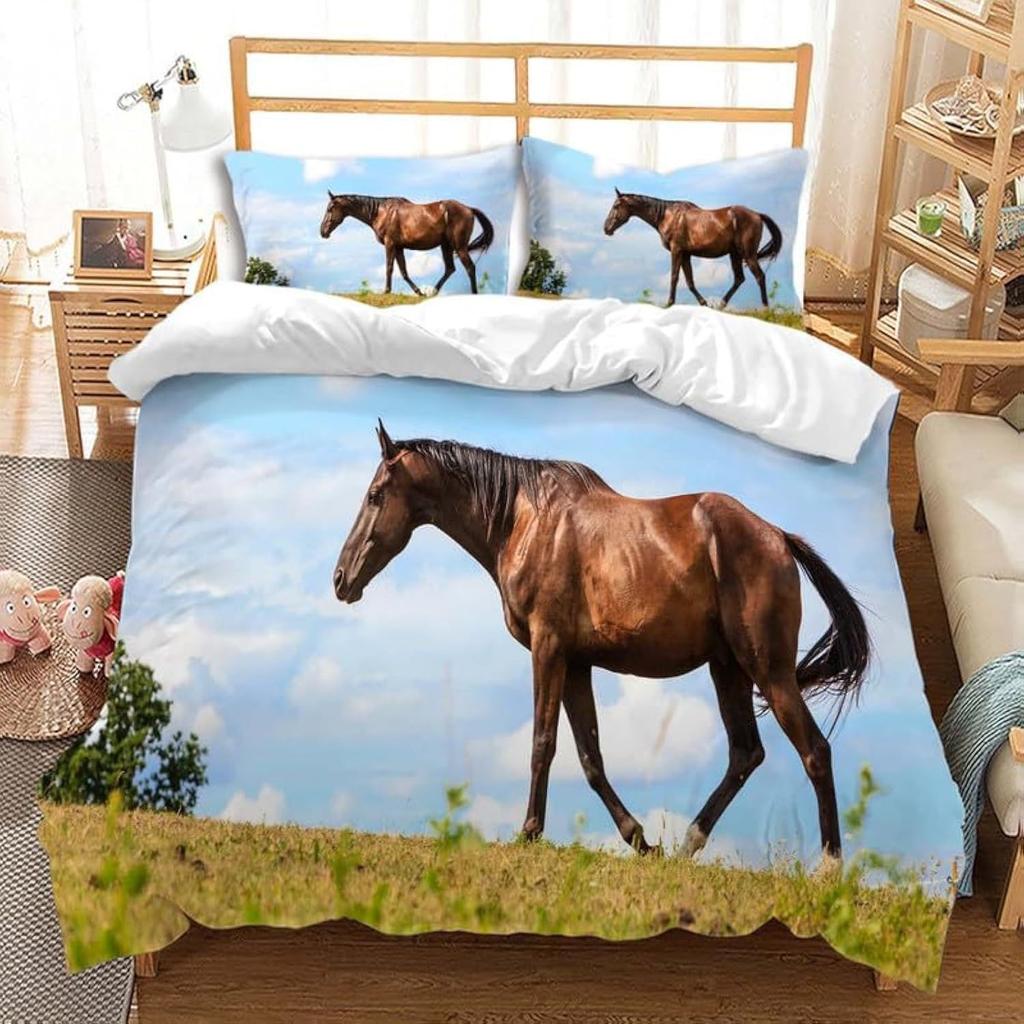 Blue Sky Silver Aircraft Three-Piece Quilt Cover Digital Printing Bedding Set Bed Cover