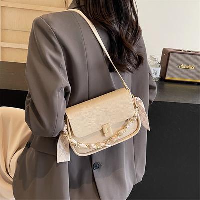 Xiaoxiangfeng Textured Chain Bag Women's 2025 Spring New High-value Versatile Shoulder Messenger Bag Small Square Bag