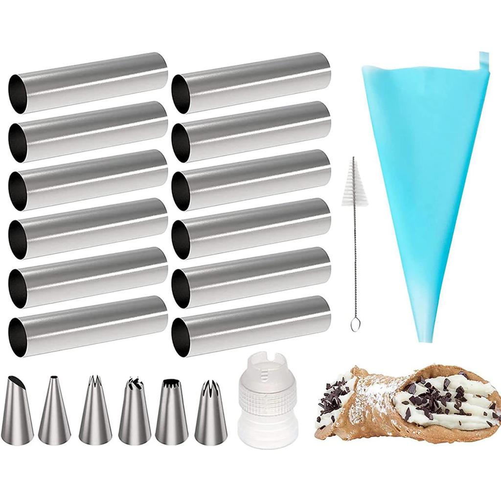 Non-stick Stainless Steel Baking Cones Danish Pastry Roll Forms Croissant Cream Horn Mold Cannoli Tubes