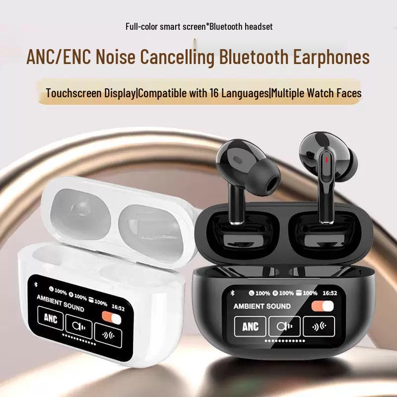 A9 Pro 5th Gen Smart AI Translation Bluetooth Earbuds with Color Screen and Long Battery Life
