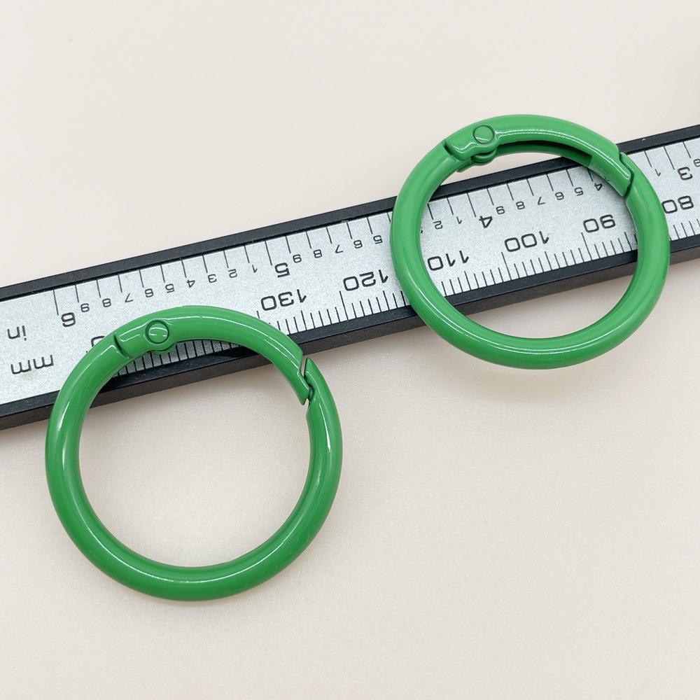 33mm Colorful Coil Spring Snap Buckle Luggage Bag Doll Keychain Ring Ornament