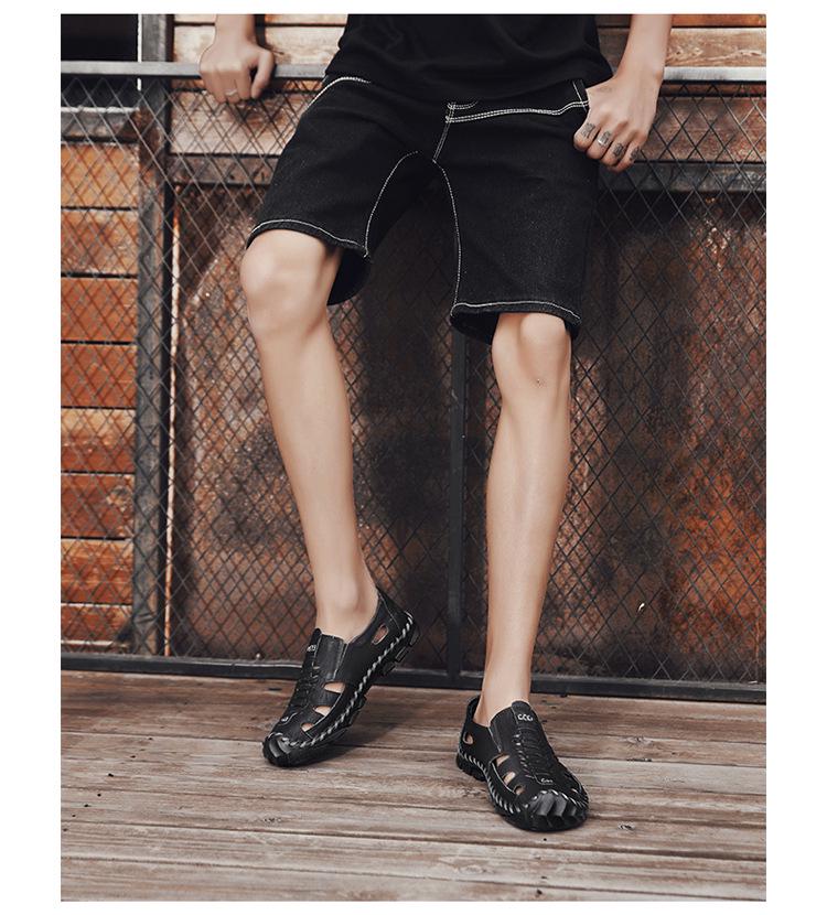 Men's Outdoor Non-Slip Sandals, Large Size 47-48, Wide Toe Cap, Wear-Resistant Casual Beach Shoes for Summer