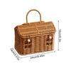 Cesto Decorativo a Forma di Casa in Rattan Sintetico 24x14x16cm con Coperchio Manico Intrecciato a Mano Organizer per Scaffale Decorazione per la Casa Cesti portaoggetti
