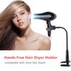 Alloy Hair Dryer Stand 360 Degree Rotating Hands   Hair Dryer Stand with Clamp Blow Dryer Holder   Height Hair Dryer Holder