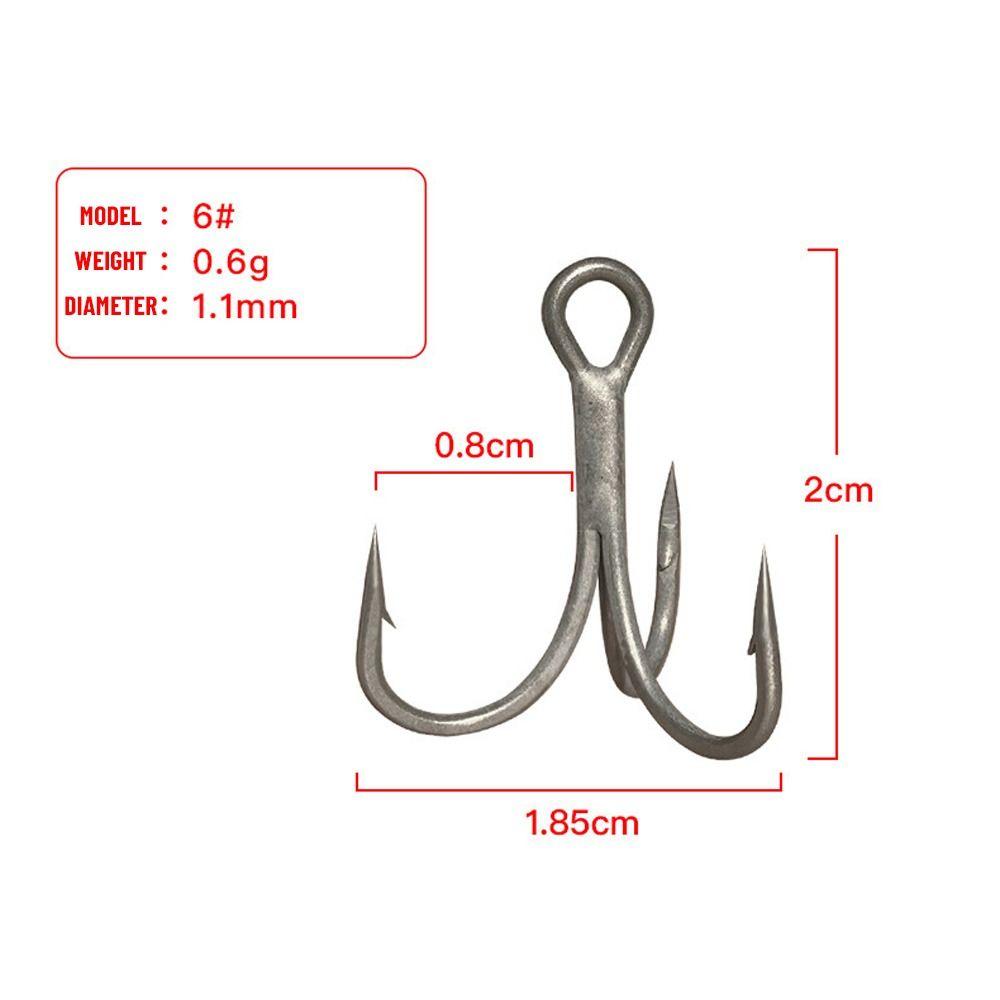 20PCS/Set Sports Barbed Hooks Lure High Carbon Steel Treble Jig Fishhooks Fishing Tackle