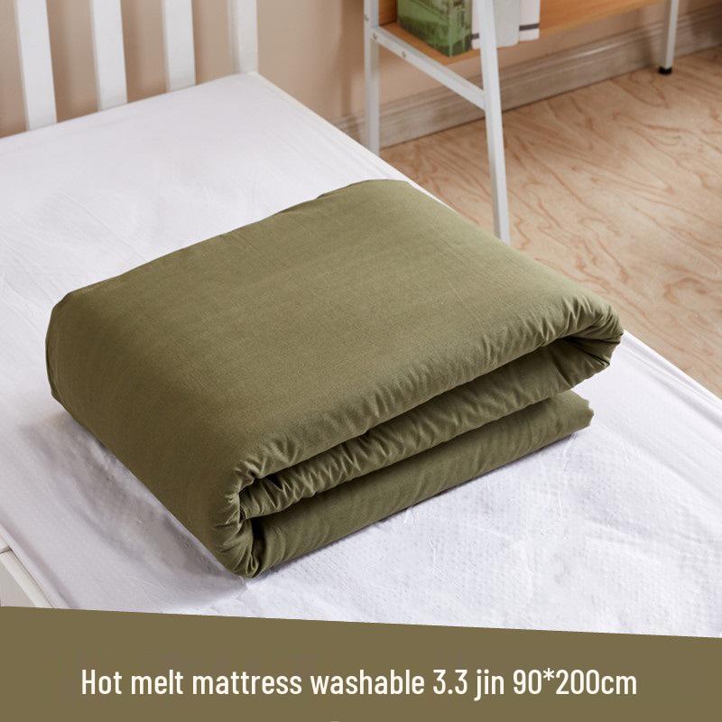 Army Green Student Dormitory Mattress with White Hot Melt Cotton for Military Training