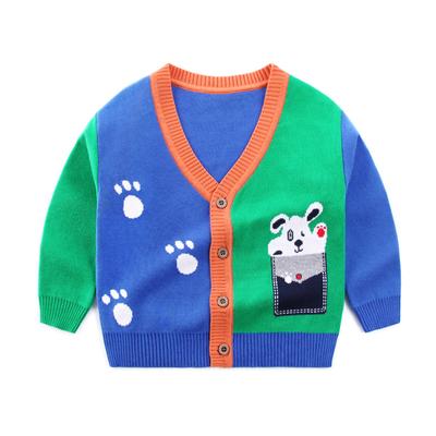 Boys Cartoon Cardigan Dětský svetr s výstřihem do V Kabát Batole Boys Svrchní oblečení s dlouhým rukávem