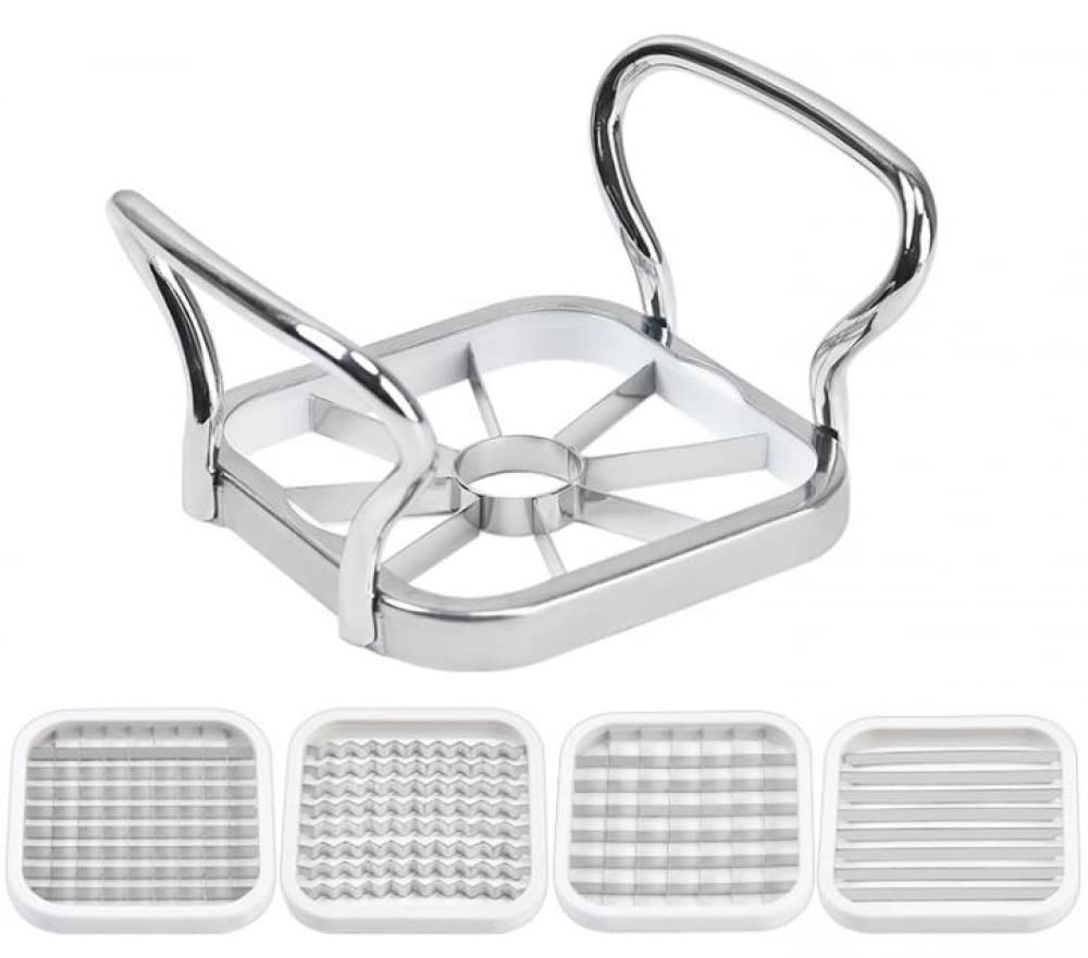 XD Designs Multifunctional Vegetable Chopper Stainless French Fry Potato Vegetable Vegetable Manual Potato Shredder Cutter, Steel, Cutter, Slicer,