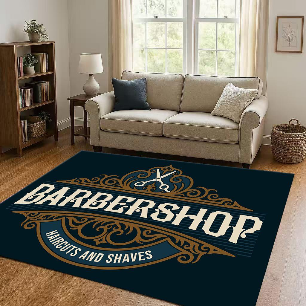 2026 New Retro Barber Shop Symbol Sign Living Room Non Slip Area Rug Carpet for Bedroom Playroom Sofa,Home Decor Doormat Gift