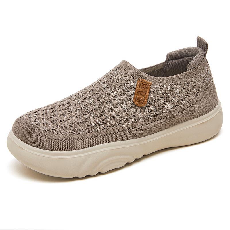 Shoes Women's Shoes Versatile Casual Shoes Soft Soles Not Tired Mother Shoes Middle-aged and Elderly Flying Weaving Light Mouth Breathable Single Sho
