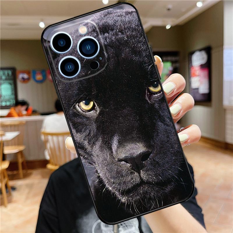 Cheetah Panther Phone Case For iPhone 11 12 13 14 16 15 Pro Max Mini XS X XR 7 8 Plus Soft Cover Shell