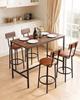 Bar Table, 5PCS 1193.8mm Bars Tables Set, Bar Tables and Chair Set with Rounded Edge Design, Rectangular Pub Table with Four Stools for Living Room,