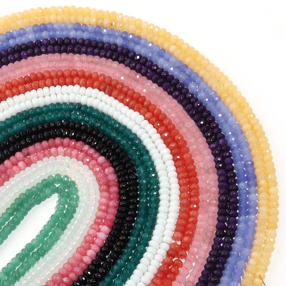1 Strand 6x4mm Faceted Abacus Beads Colorful Natural Stone Beads Loose Bead For Jewelry Making DIY Loose Beads Bracelet Necklace