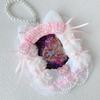 Cute Cat Ears Photocard Frame with Pearl Chain Handmade Lace Kpop Idol Card Holder 3 Inch Card Sleeves for Girls Bag Pendant New