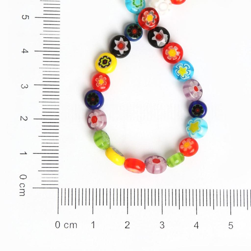 High Quality Flat Round Shape Multiple Patterns Smooth Glass Beads For Jewelry Decoration Making DIY Bracelet Necklace Earring