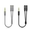 3.5mm Audio Splitter Cable for Laptop Headset Mic Black