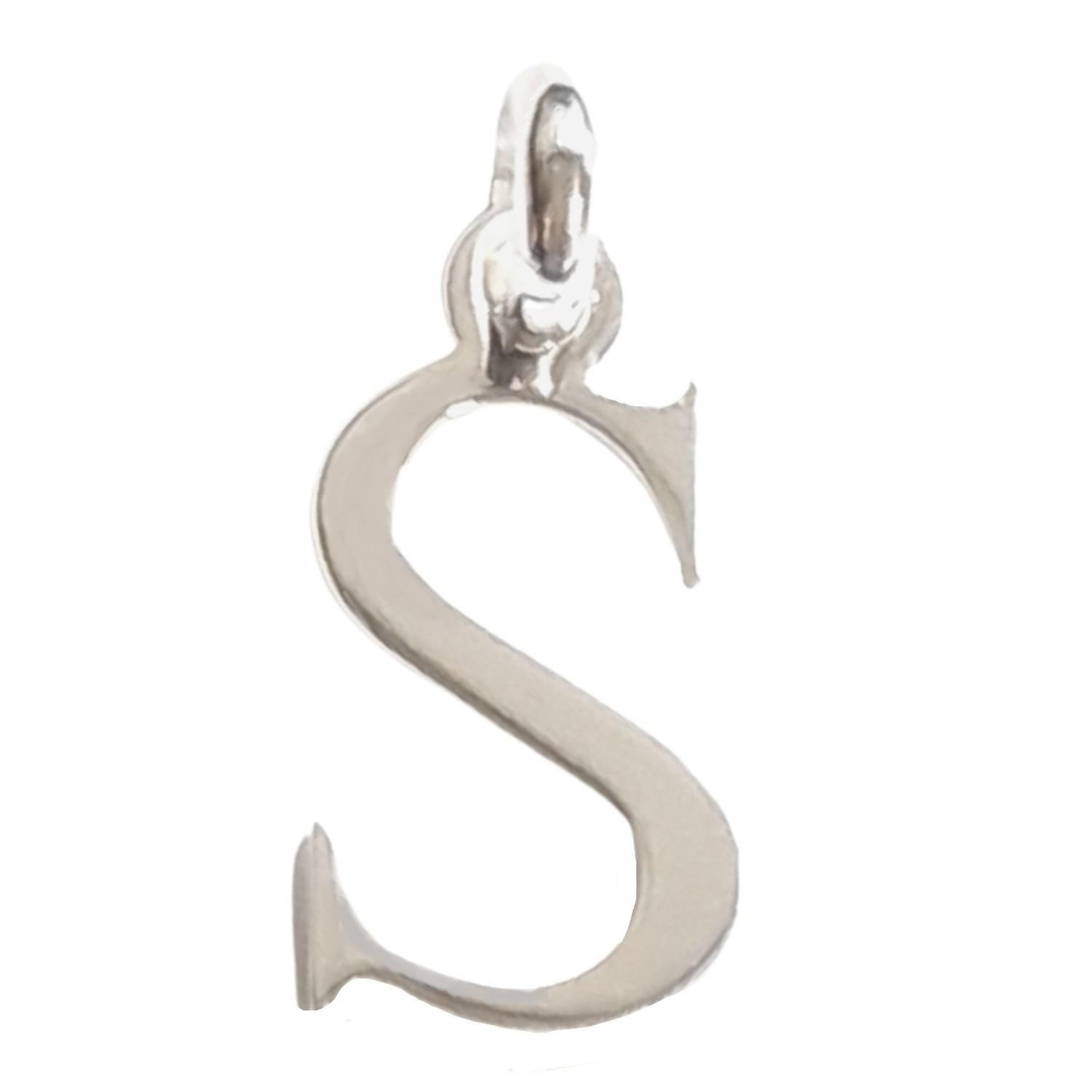 Pendentif Initiale simple lettre S en argent 925°/00