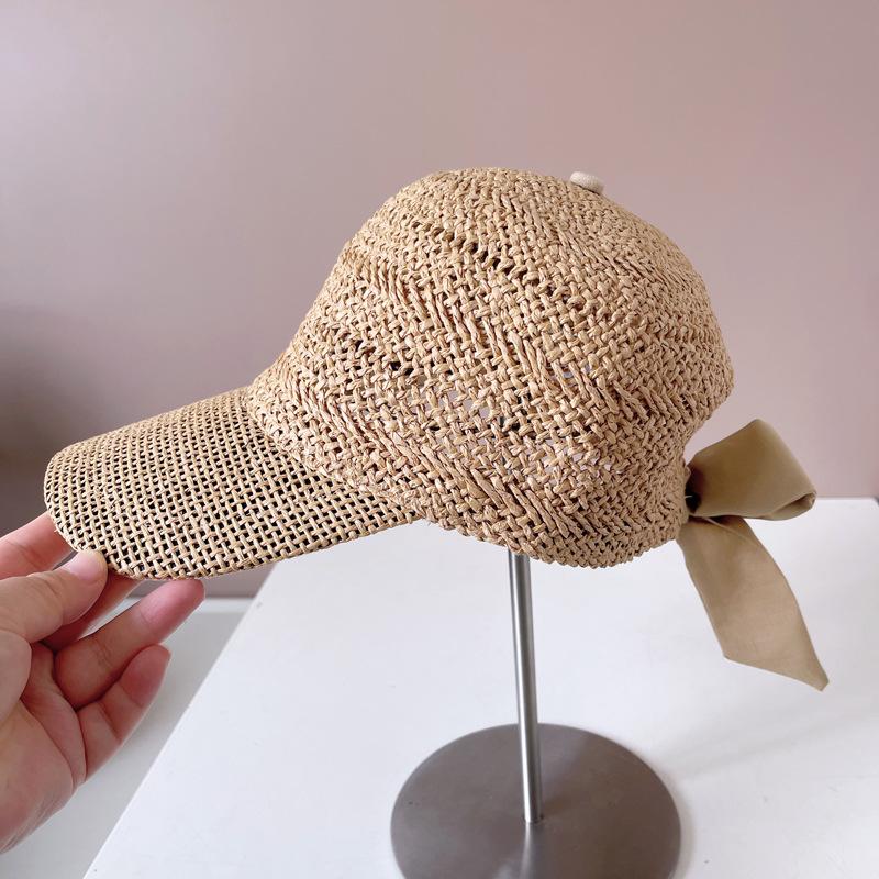 

Бантик Ins Facebook Лето выдалбливают бумажную траву с бантом на спине Korestreet Леди Бейсболка Женская кепка с козырьками для отдыха head size 57cm