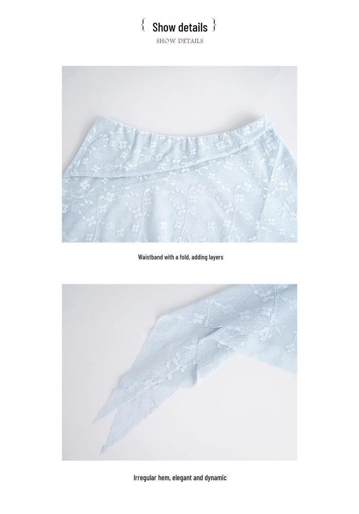 Jupe de Danse Ballet Adulte - Jupe Courte Irrégulière en Maille Dentelle Couvrante pour la Pratique de la Gymnastique