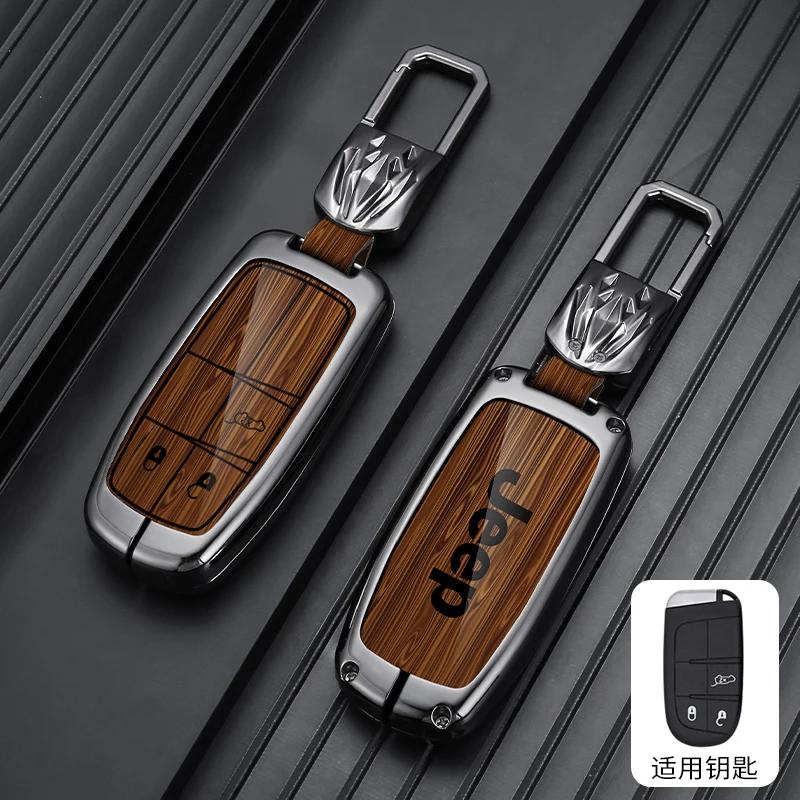 Pour Jeep Alliage de Zinc Étui de Clé de Voiture Sans Clé Pour Jeep Grand Cherokee WK2 KL Wrangler JK Renegade Commander Compass 2018 2022 Auto