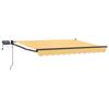 Manual Articulated Arm Awning with LEDs Sand Brown