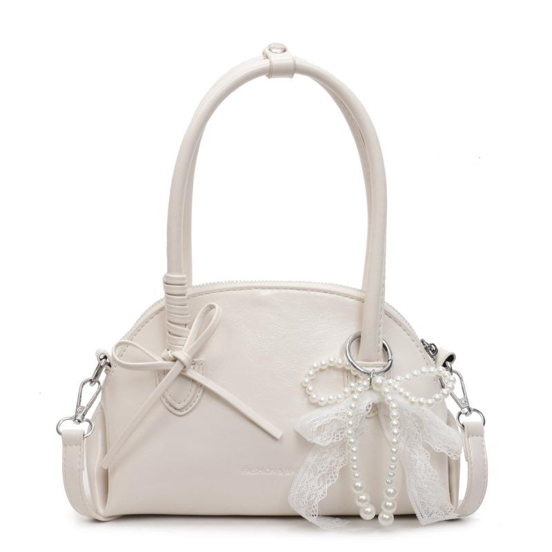 New Sweet Bow Commuter Shell Bag Women's 2025 Korean Version Simple Popular Shoulder Bag Foreign Style Armpit Bag