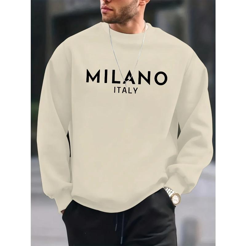 Men's Autumn and Winter Fashionable Casual Loose Pullover Long Sleeved Round Neck Sweatshirt
