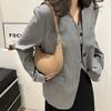 Retro-Stil Kunstleder Halbmond-Schultertasche für Damen Minimalistische Crossbody-Handtasche KTB