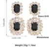 Alloy Rhinestone Geometric Earrings for Women - European & American Style