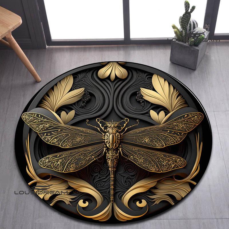 Tree of Life Retro Printed Round Carpet Living Room Bedroom Beautiful Carpet Non -slip Door Pad Floor Mats Birthday Gift