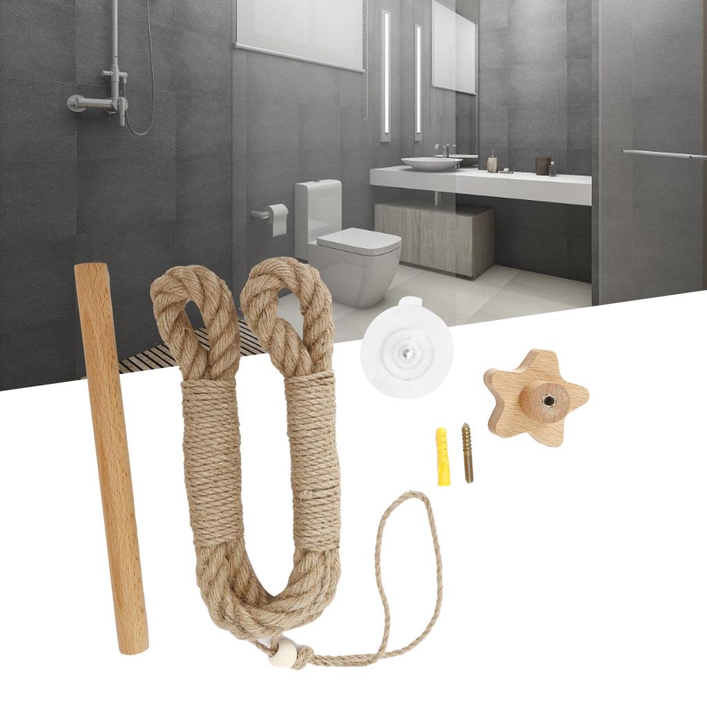 Toilet Roll Holder Wall Mounted Innovative Hemp Rope Towel Paper Rack Bathroom Organizer