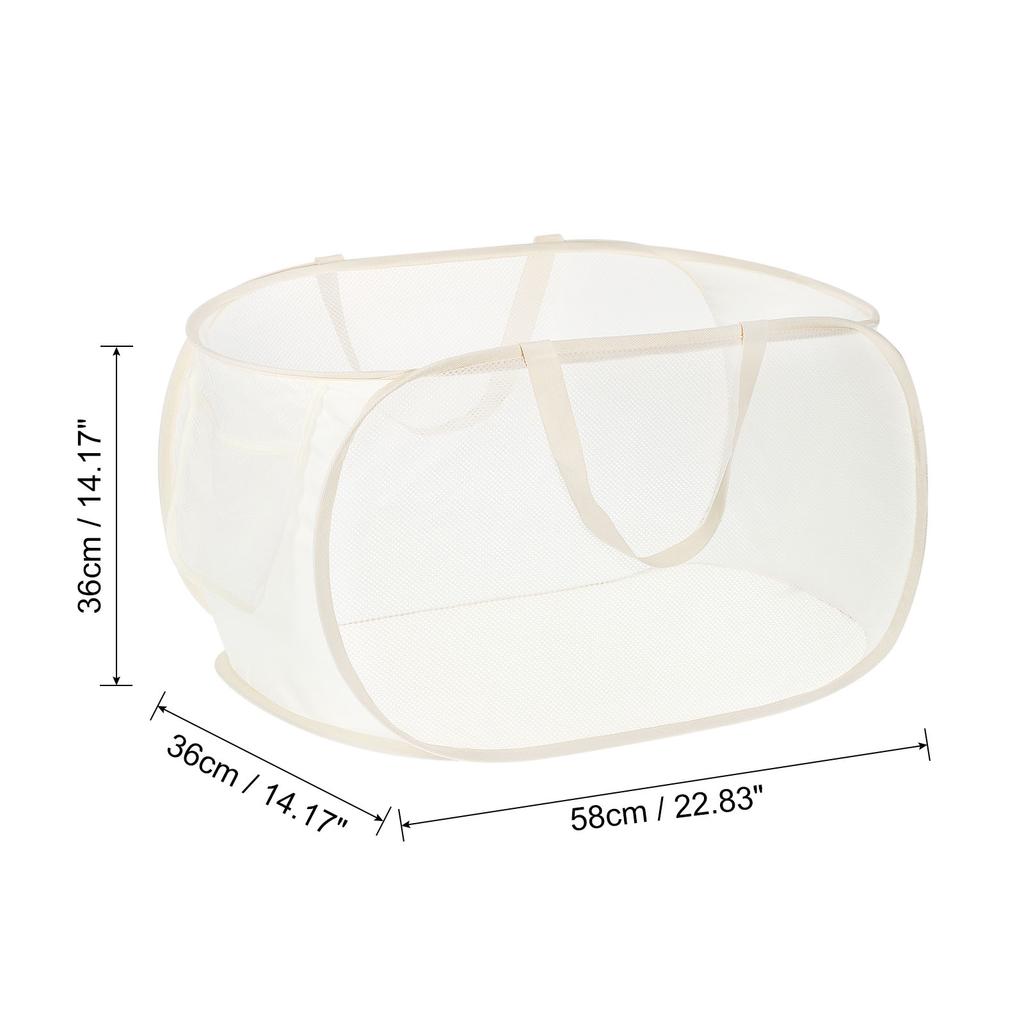 Home Bathroom Mesh Storage Basket Mesh Laundry Hamper Collapsible Laundry Baskets Bag for Laundry Room Travel 36 x 36 x 58cm
