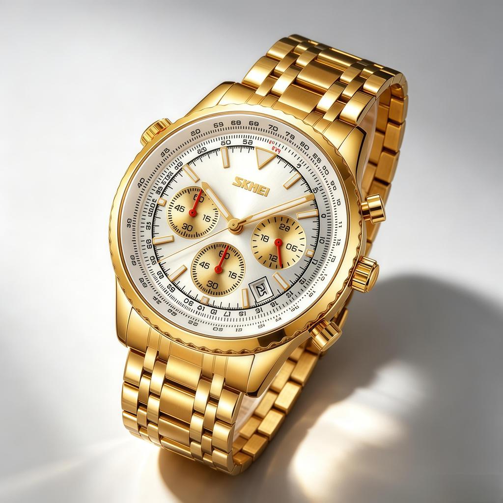 Men's Quartz Watch SKMEI Chronograph Stainless Steel Fashion 9333